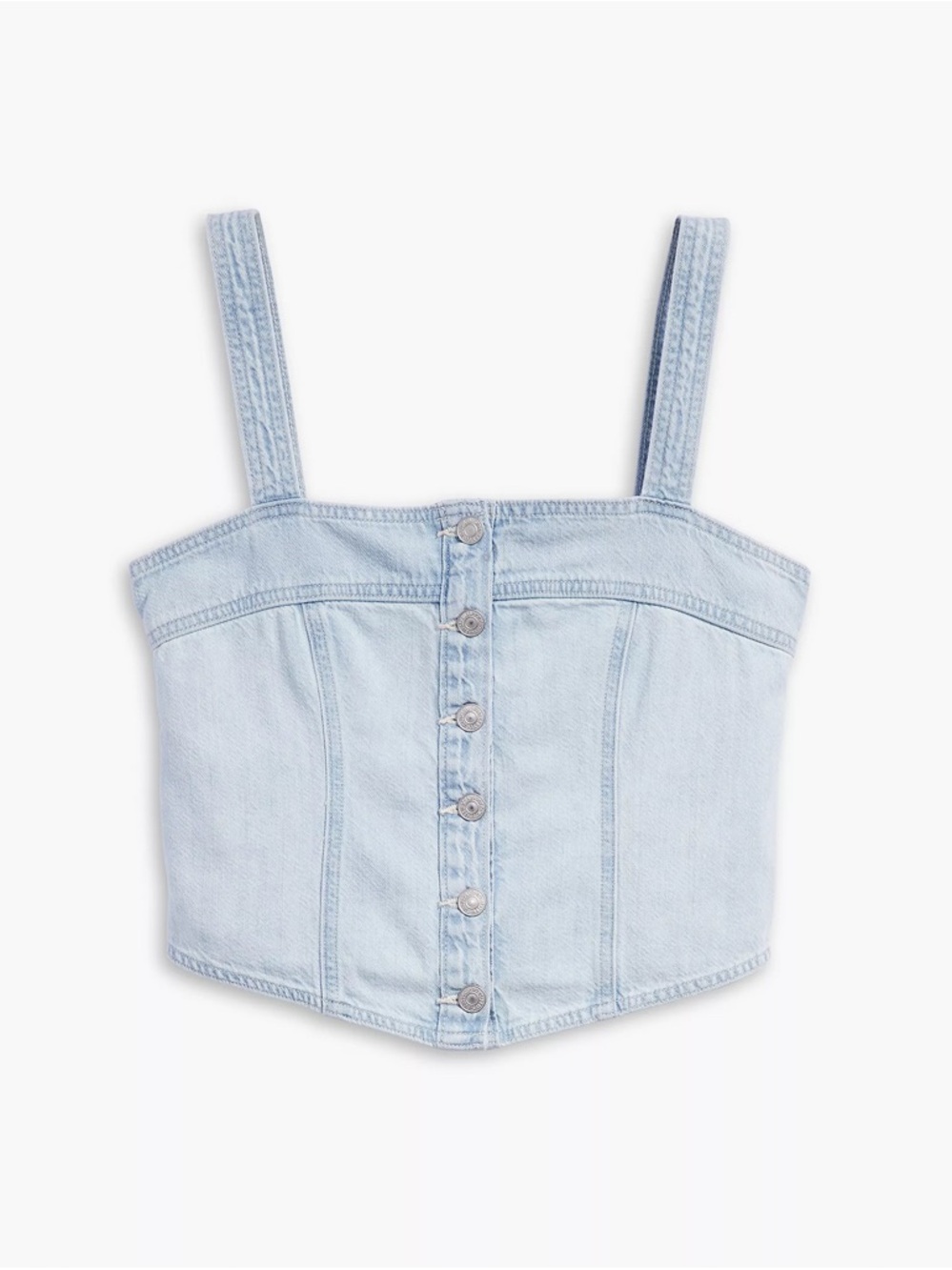 Levi's Light Blue Denim Button-Front Cropped Tank